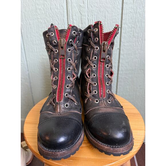 Freebird Liverpool Black Combat Boots,  size 9 RARE - Picture 3 of 7